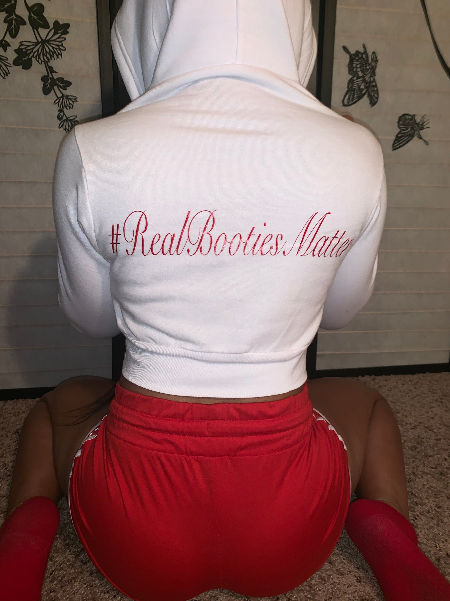 "Real Booties Matter" Cropped Hoodie