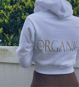 “Organic-NON GMO” cropped hoodie