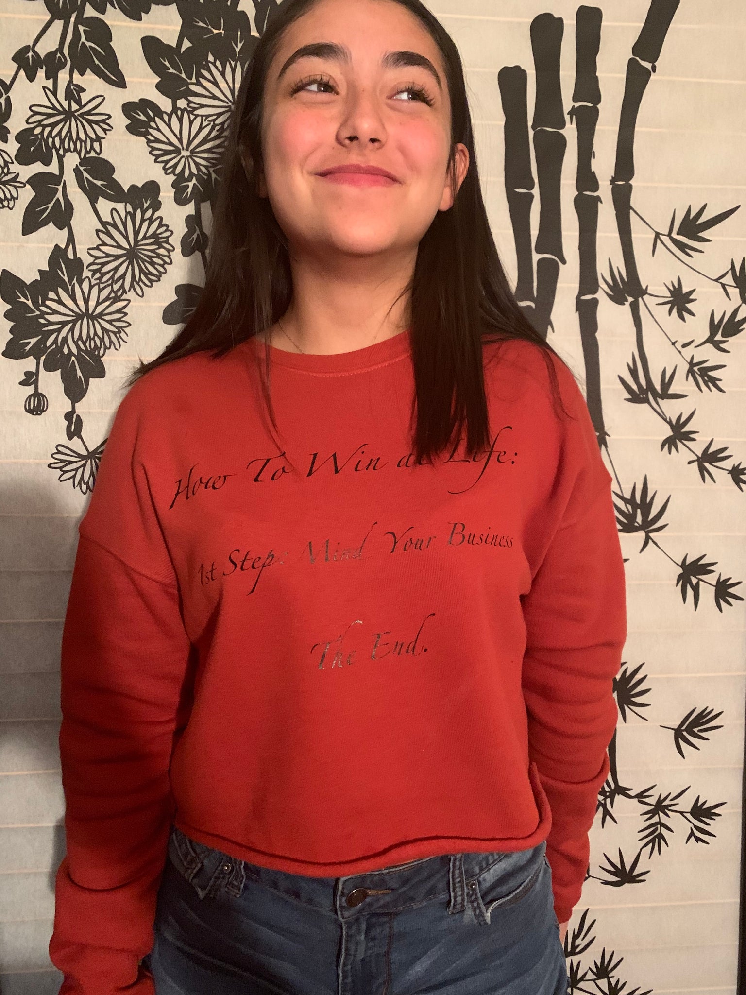 "How To Win at Life" Cropped Sweater